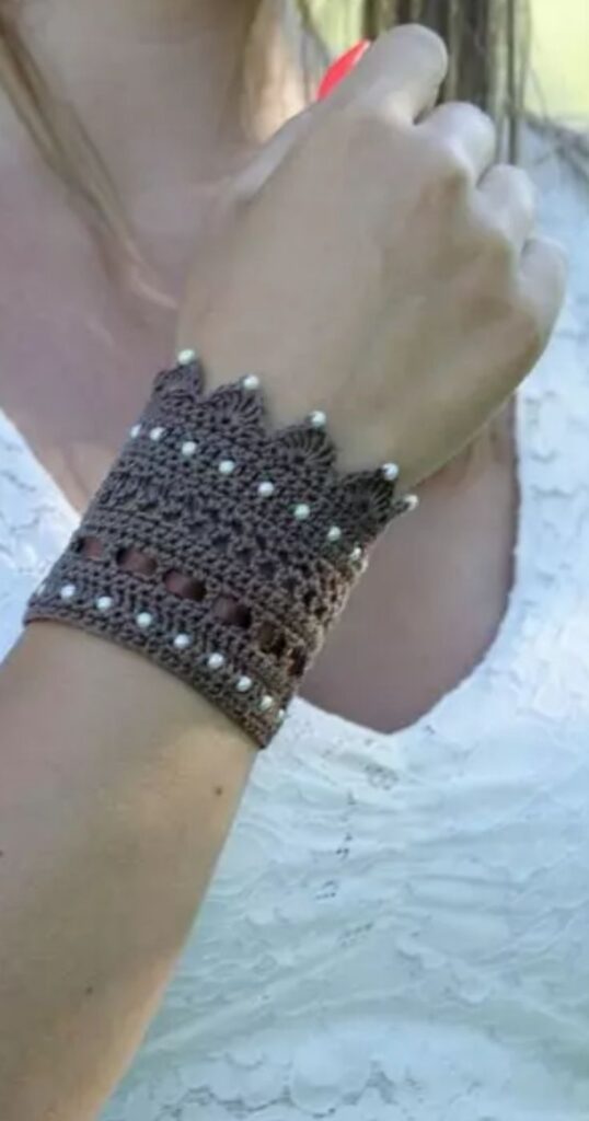 brown cuff for wrist cover up on a tattoo