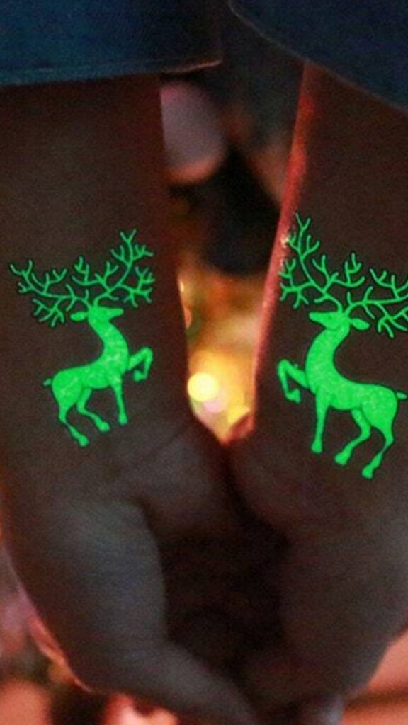 Christmas party Glow in the dark tattoo