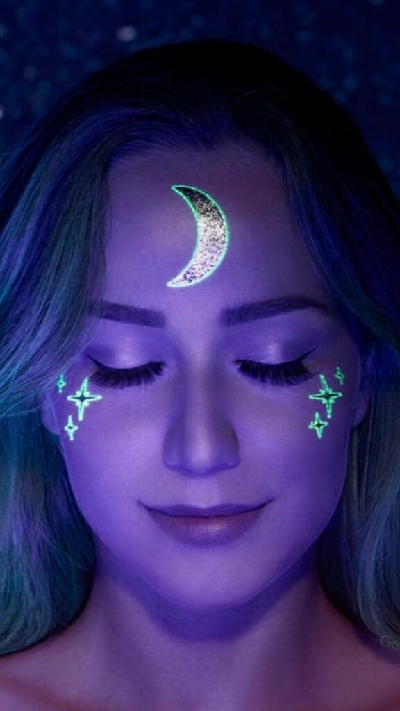 crescent moon Glow in the dark tattoos