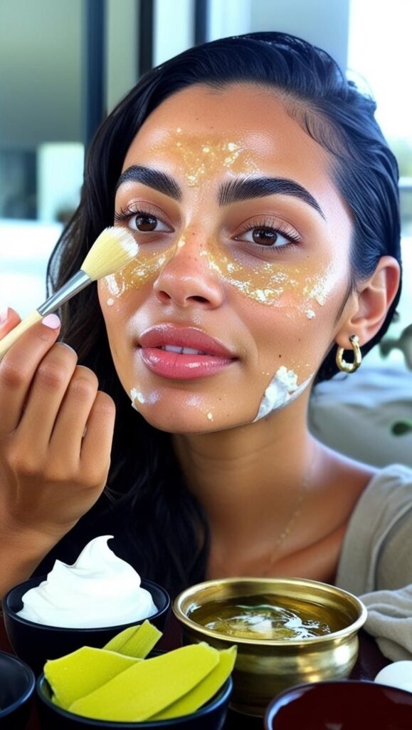 A skincare infographic featuring a list of hydrating skincare tips, including drinking water, applying hydrating serums, using facial mists, layering moisturizers, and wearing SPF. The design includes aesthetic images of aloe vera, cucumber-infused water, and a woman with glowing skin.