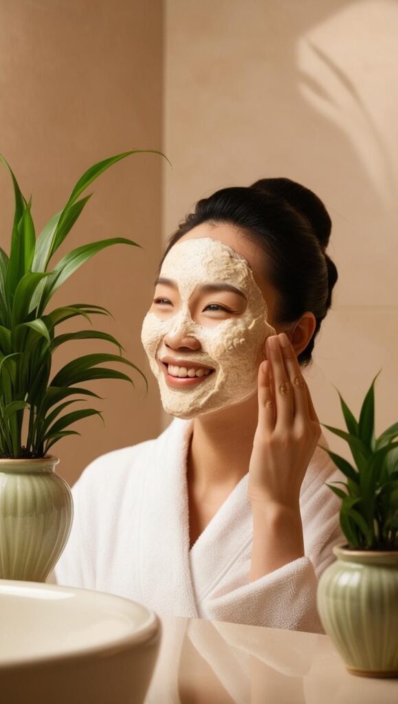 Soothe and refresh your sensitive skin with this calming 3-ingredient oatmeal face mask. This natural face skin care recipe uses simple kitchen ingredients to reduce redness and irritation—perfect for a cozy self-care moment.
