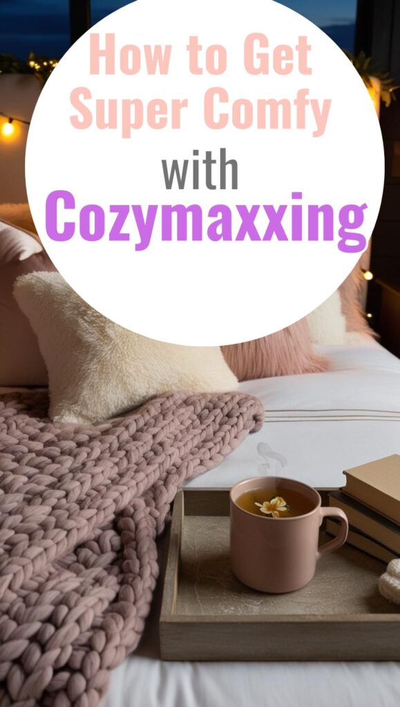If you’re craving comfort, this cozymaxxing setup is your go-to. Create a dreamy bed scene with plush knits, warm lighting, and your favorite wind-down tea.