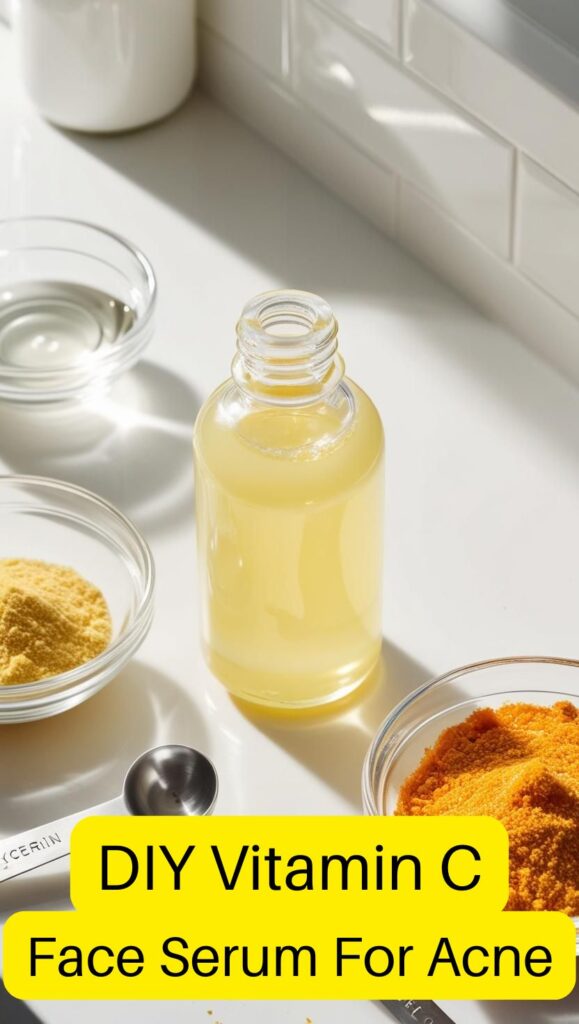 Say goodbye to breakouts with this powerful DIY vitamin C serum! Made with natural ingredients like orange peel and glycerin, this homemade face serum helps fight acne, fade dark spots, and leave your skin glowing. Perfect for sensitive and acne-prone skin.