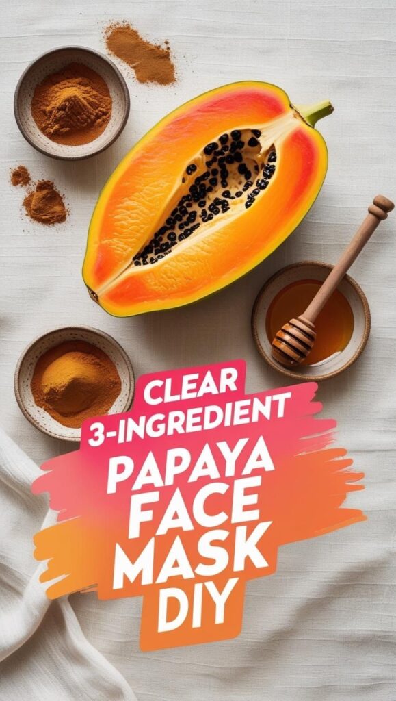 Brighten your skin with this simple DIY papaya face mask. Made with cinnamon, honey, and papaya, this 3-ingredient beauty treatment clears dull skin, unclogs pores, and helps fade dark spots. So easy and effective!