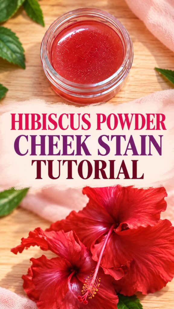 Want a rosy flush you can build one layer at a time? This hibiscus powder cheek stain tutorial walks you through mixing, resting and straining a DIY lip and cheek stain with vegetable glycerin. Get the supplies, step-by-step instructions and blending tips for your next homemade beauty project. Save this tutorial to try later!